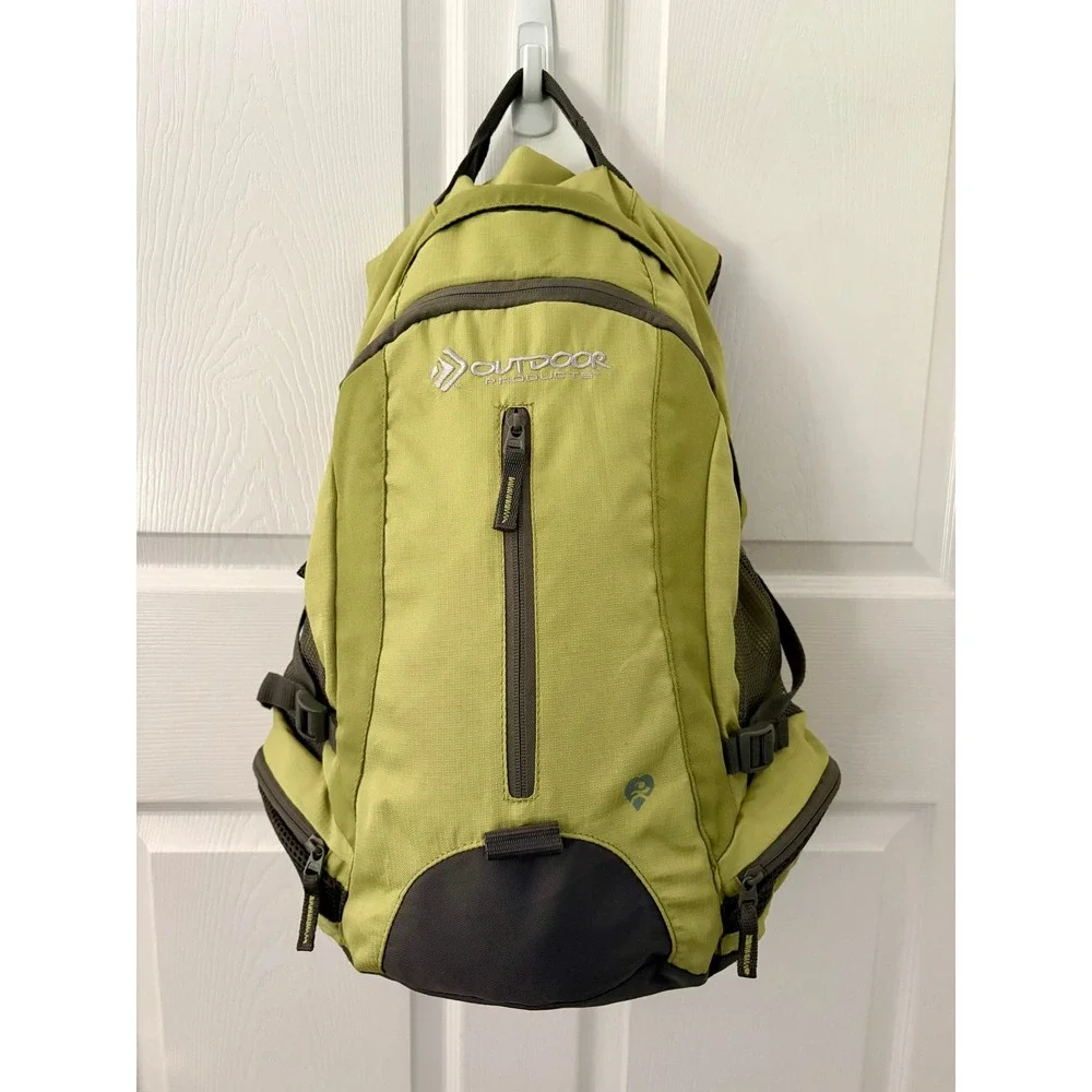 Outdoor Products Backpack Lime Green Ripstop Nylon Hiking School Bag 18in